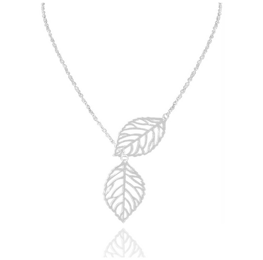 Light Gray Leave Necklace