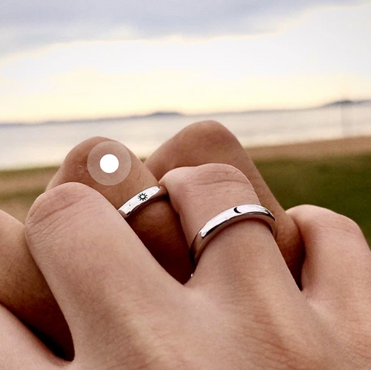 Rosy Brown Silver Forever Ring Set (adjustable size)